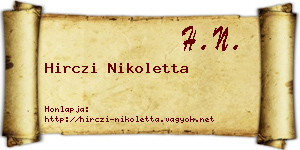 Hirczi Nikoletta névjegykártya