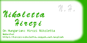 nikoletta hirczi business card